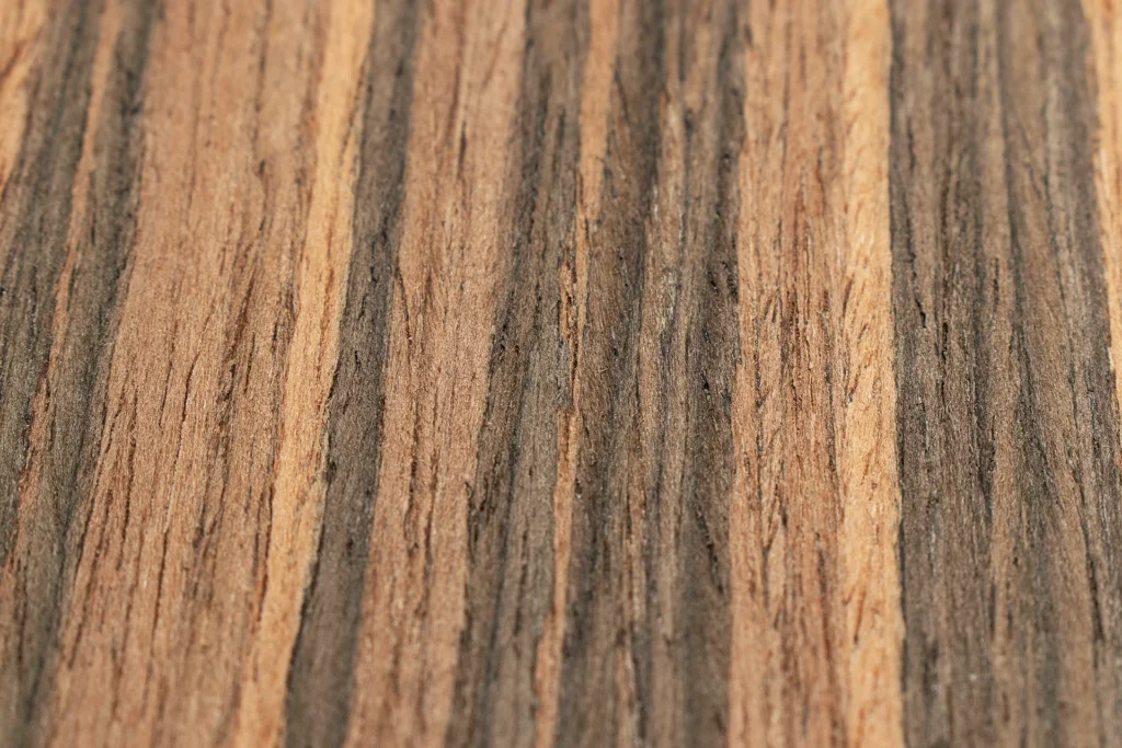 extreme close-up van coromandel fineer met exotische belijning – wooddes fineer bibliotheek